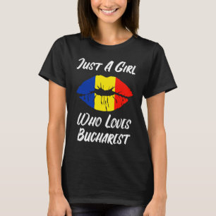 Lips Mouth Liebe Rumänische Flagge Bukarest T-Shirt