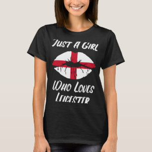 Lips Mouth Liebe Saint George's Cross Flag Leicest T-Shirt