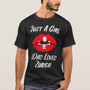 Lips Mouth Liebe Schweiz Flaggen Zürich T-Shirt