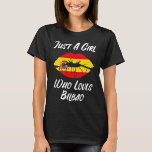Lips Mouth Liebe Spanische Flagge Bilbao T-Shirt
