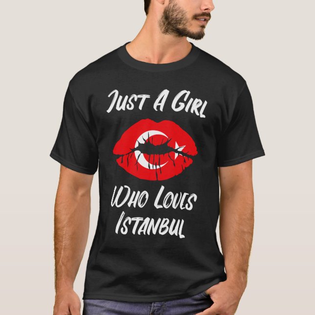Lips Mouth Liebe Türkische Flagge Istanbul T-Shirt (Vorderseite)