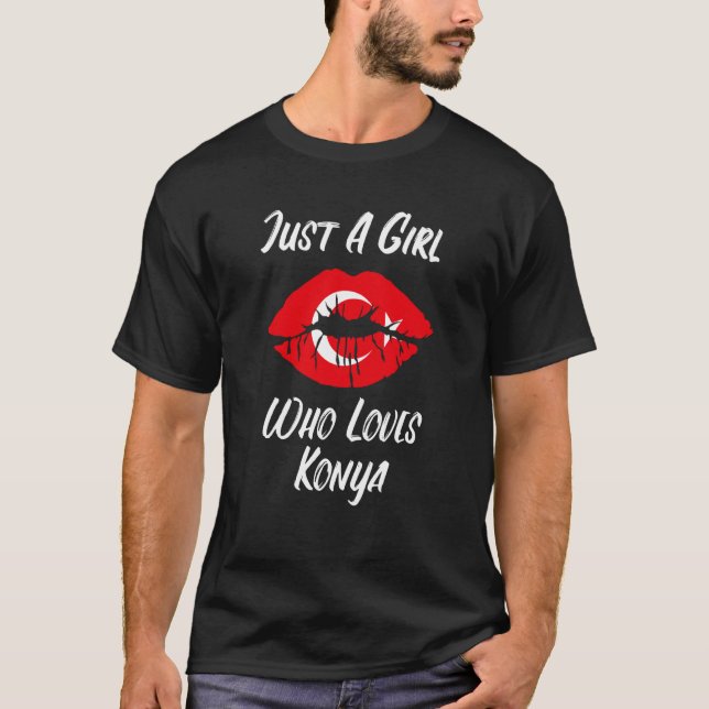 Lips Mouth Liebe Türkische Flagge Konya T-Shirt (Vorderseite)
