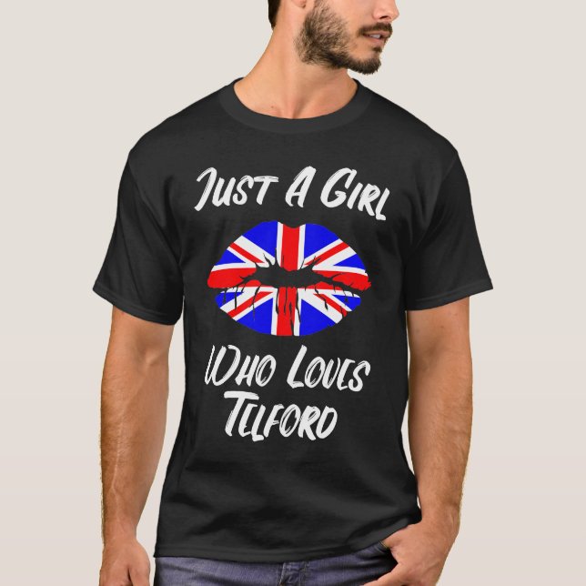 Lips Mouth Liebe Union Jack Flag Telford T-Shirt (Vorderseite)