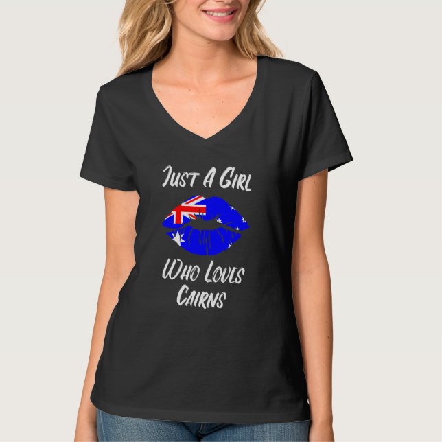 Lips Mouth Love Australian Flag Cairns T-Shirt (Vorderseite)