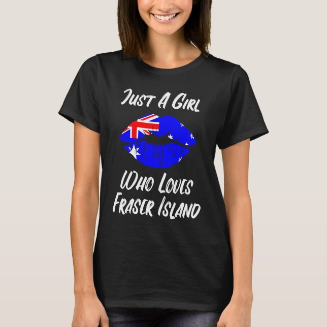 Lips Mouth Love Australian Flag Fraser Island T-Shirt (Vorderseite)