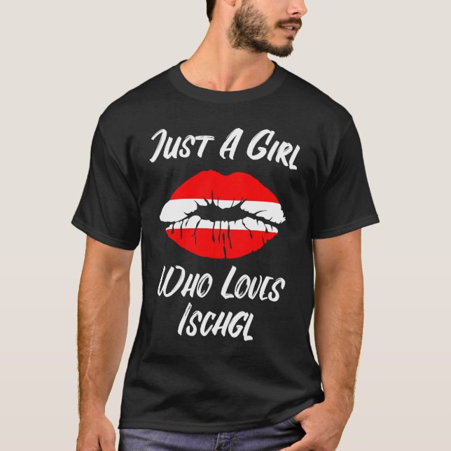Lips Mouth Love Austria Flag Ischgl T-Shirt (Vorderseite)