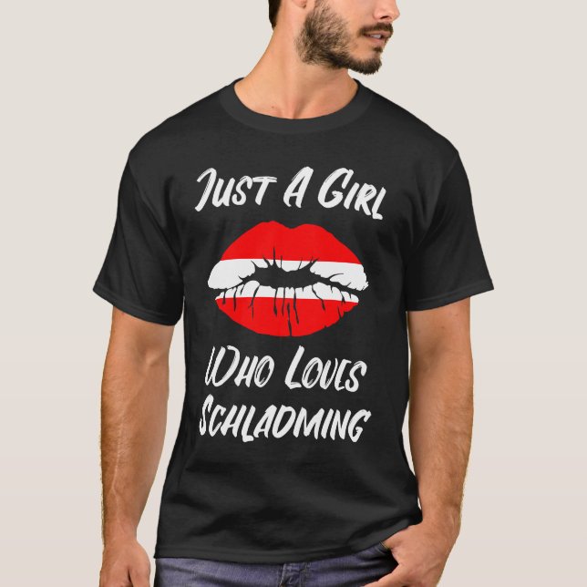 Lips Mouth Love Austria Flag Schladming T-Shirt (Vorderseite)