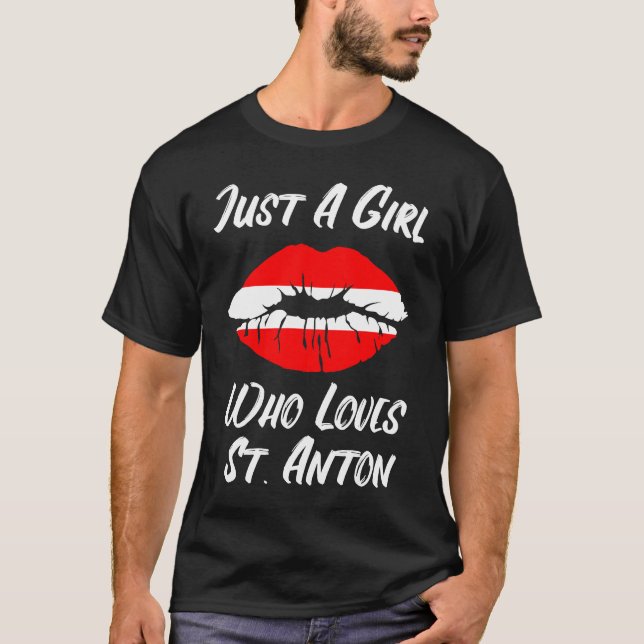 Lips Mouth Love Austria Flag St Anton T-Shirt (Vorderseite)