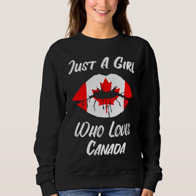 Lips Mouth Love Canadian Flag Canada Sweatshirt (Vorderseite)
