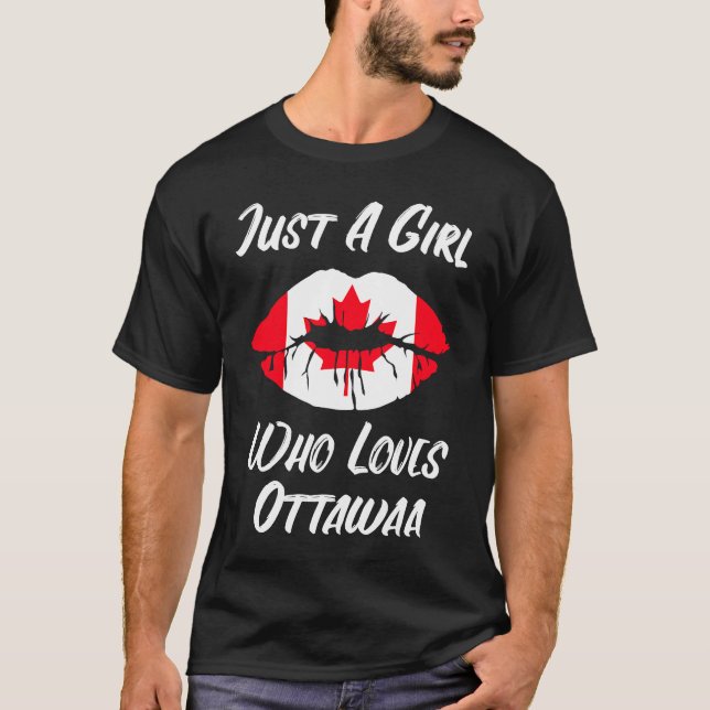 Lips Mouth Love Canadian Flag Ottawa T-Shirt (Vorderseite)