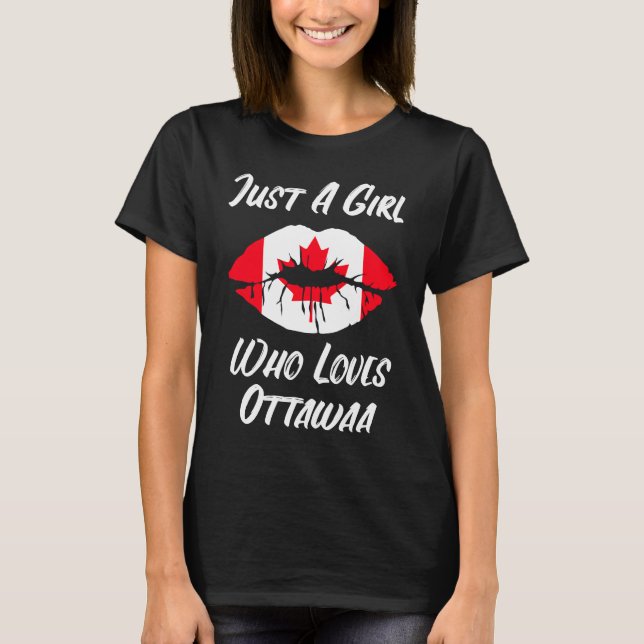 Lips Mouth Love Canadian Flag Ottawa T-Shirt (Vorderseite)