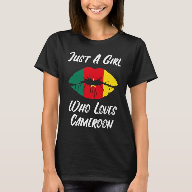 Lips Mouth Love Flag Cameroon T-Shirt (Vorderseite)