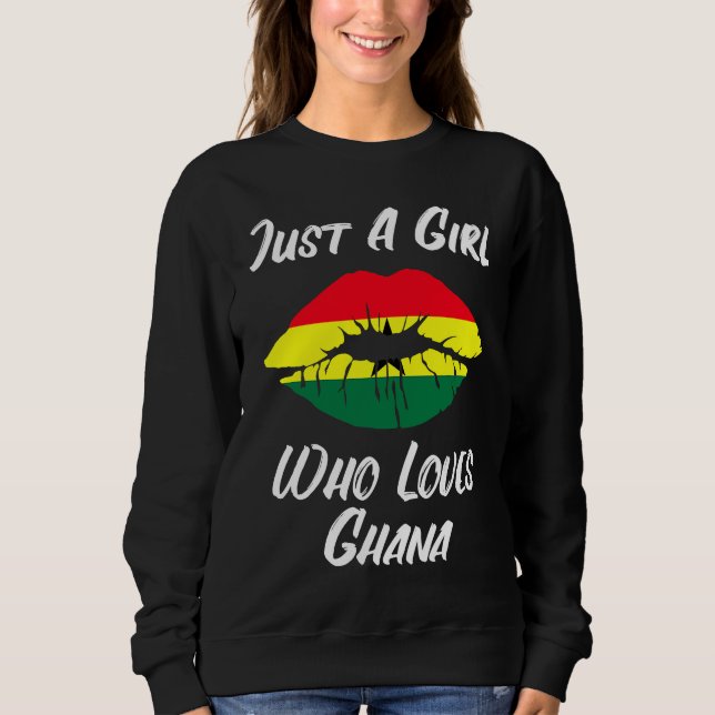 Lips Mouth Love Flag Ghana Sweatshirt (Vorderseite)