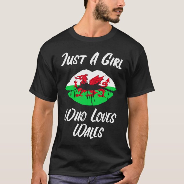 Lips Mouth Love Flag Wales T-Shirt (Vorderseite)