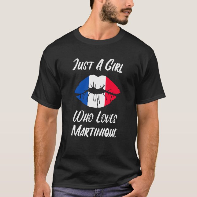 Lips Mouth Love French Flag Martinique T-Shirt (Vorderseite)