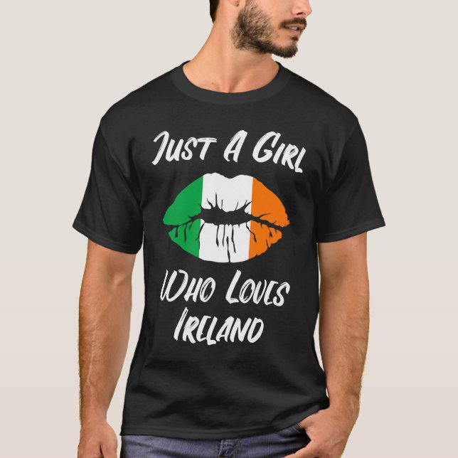 Lips Mouth Love Irish Flag Ireland T-Shirt (Vorderseite)
