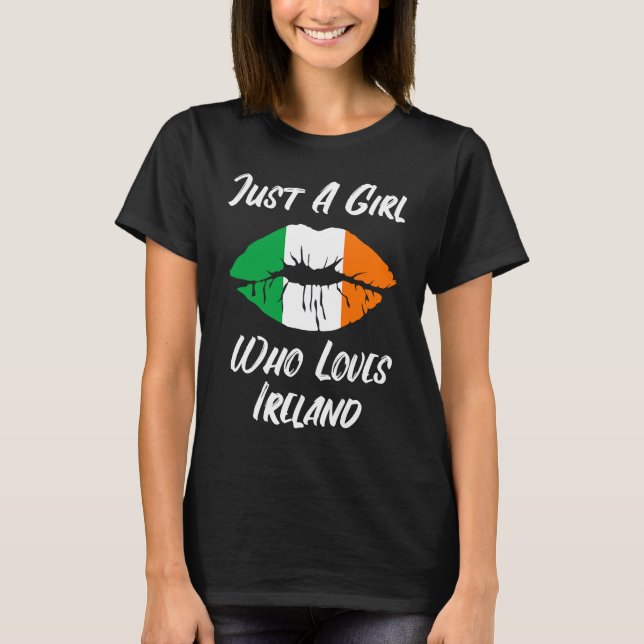 Lips Mouth Love Irish Flag Ireland T-Shirt (Vorderseite)