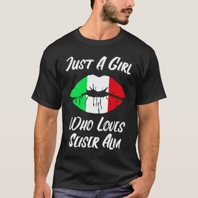 Lips Mouth Love Italian Flag Seier Alm T-Shirt (Vorderseite)