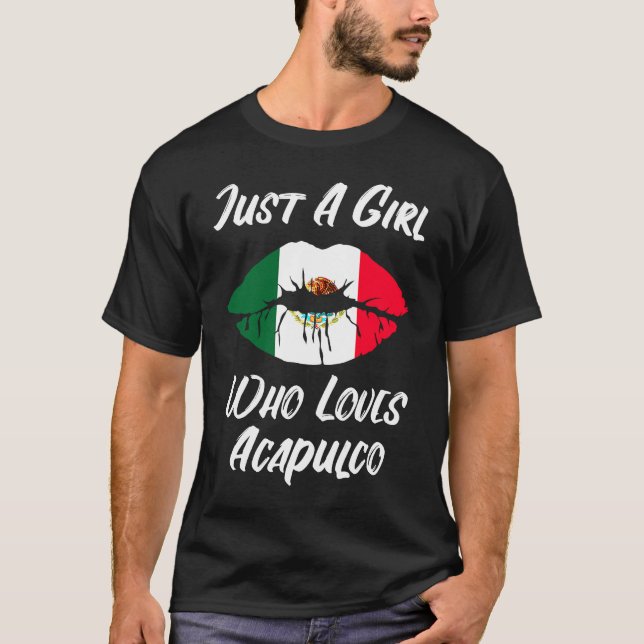 Lips Mouth Love Mexican Flag Acapulco T-Shirt (Vorderseite)