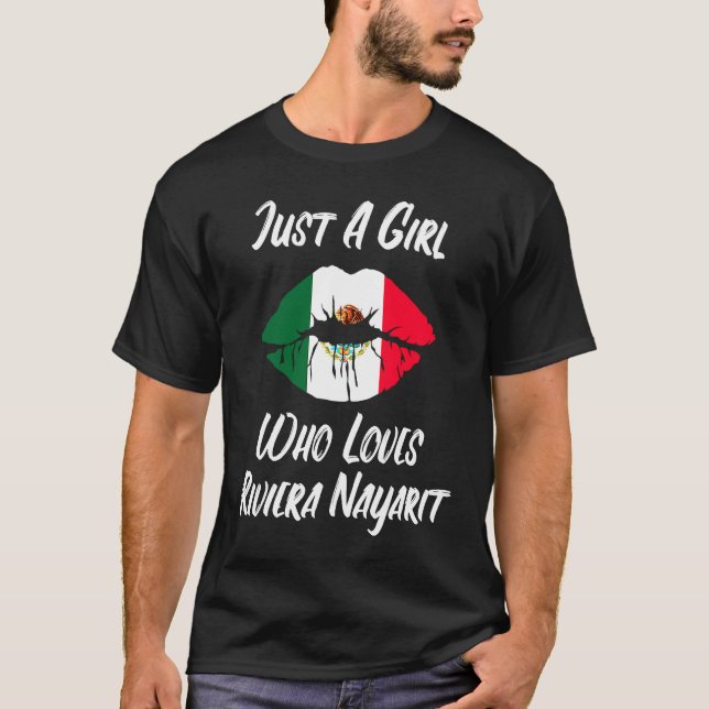 Lips Mouth Love Mexican Flag Riviera Nayarite T-Shirt (Vorderseite)