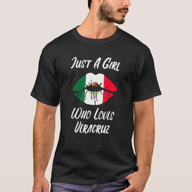 Lips Mouth Love Mexican Flag Veracruz T-Shirt (Vorderseite)