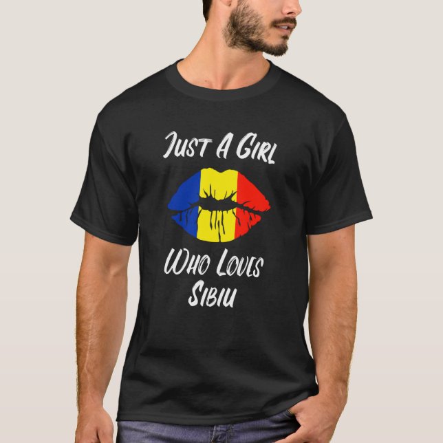 Lips Mouth Love Romanian Flag Sibiu T-Shirt (Vorderseite)