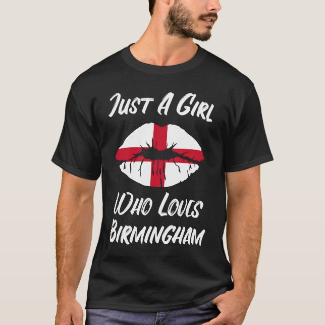 Lips Mouth Love Saint George's Cross Flag Birmingh T-Shirt (Vorderseite)