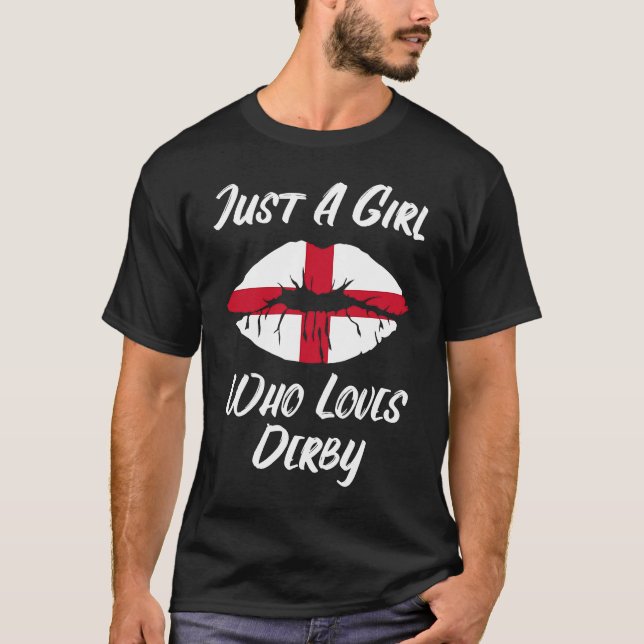 Lips Mouth Love Saint George's Cross Flag Derby T-Shirt (Vorderseite)