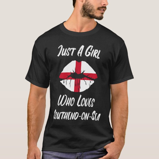 Lips Mouth Love Saint George's Cross Flag Southend T-Shirt (Vorderseite)