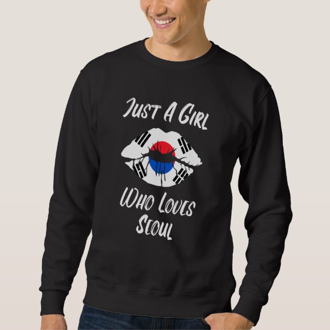 Lips Mouth Love South Korean Flag Seoul Sweatshirt (Vorderseite)