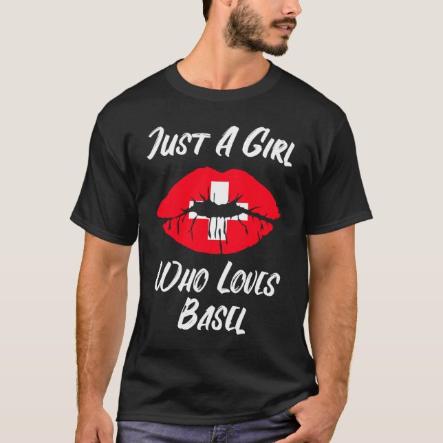 Lips Mouth Love Switzerland Flag Basel T-Shirt (Vorderseite)