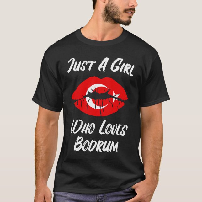 Lips Mouth Love Turkish Flag Bodrum T-Shirt (Vorderseite)