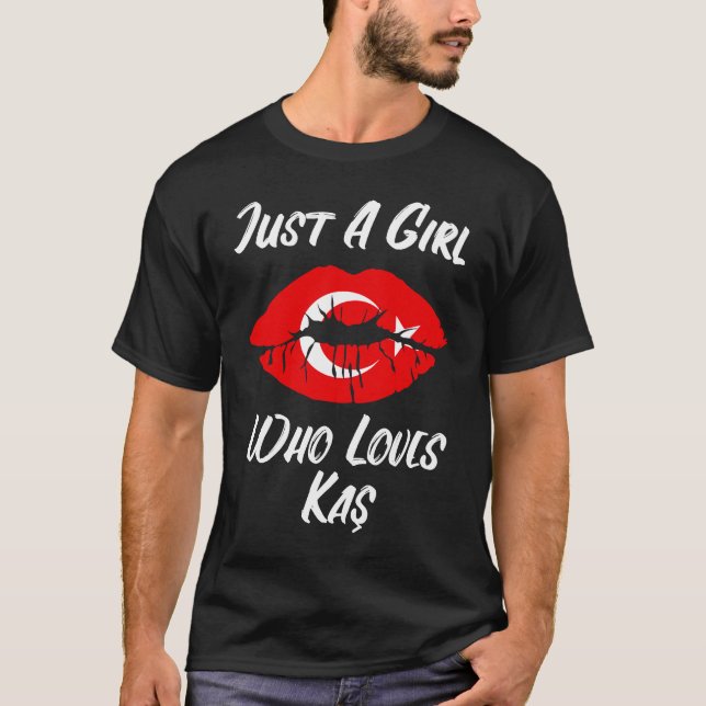 Lips Mouth Love Turkish Flag Kas T-Shirt (Vorderseite)