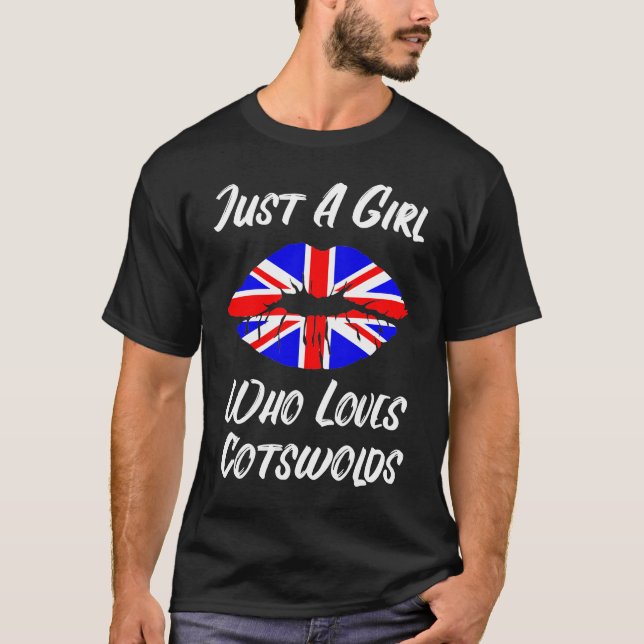 Lips Mouth Love Union Jack Flag Cotswolds T-Shirt (Vorderseite)