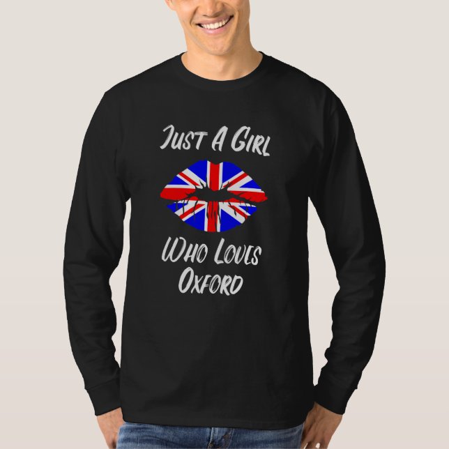 Lips Mouth Love Union Jack Flag Oxford T-Shirt (Vorderseite)