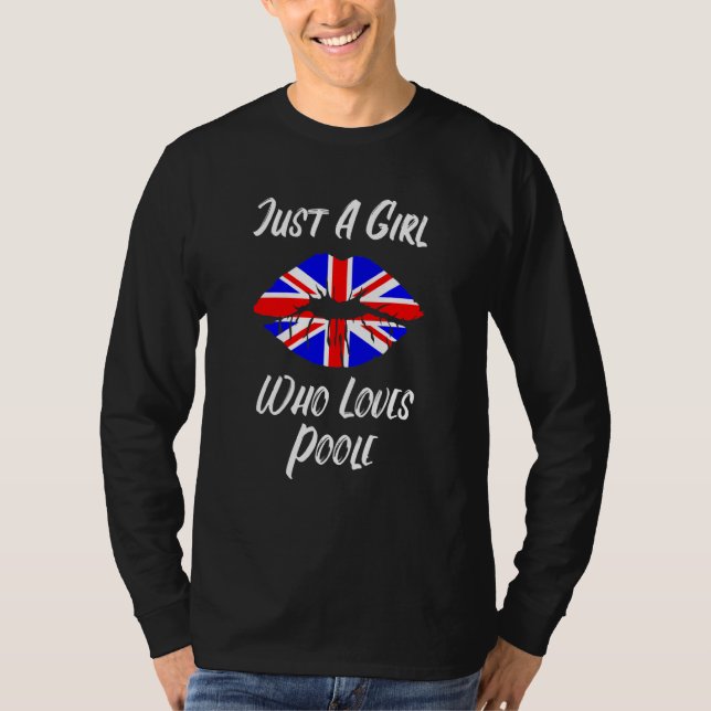 Lips Mouth Love Union Jack Flag Poole T-Shirt (Vorderseite)