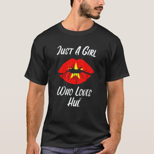 Lips Mouth Love Vietnamese Flag Hue T-Shirt (Vorderseite)