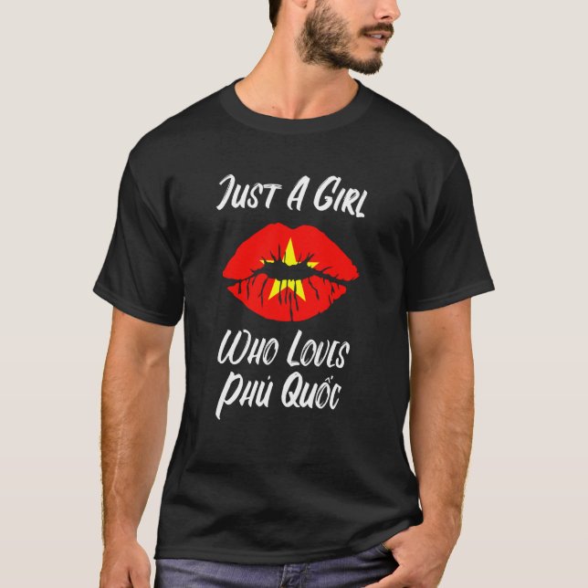 Lips Mouth Love Vietnamese Flag Phu Quoc T-Shirt (Vorderseite)