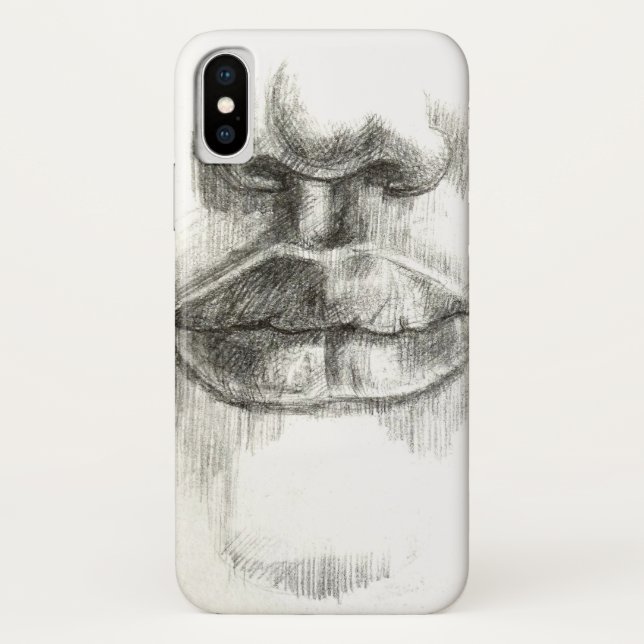 Lips & Nose zeichnend iPhone Case (Rückseite)