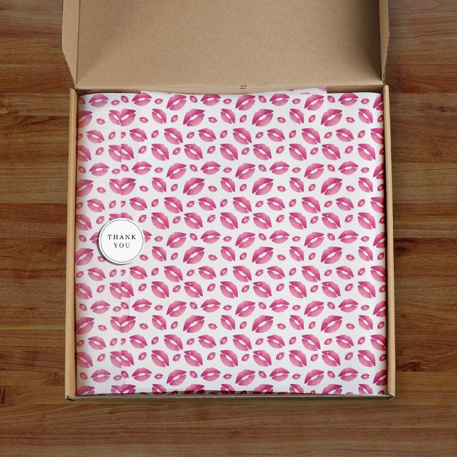 Lips Pattern Pink & White Seidenpapier (Lips Pattern Pink & White Tissue Paper
)
