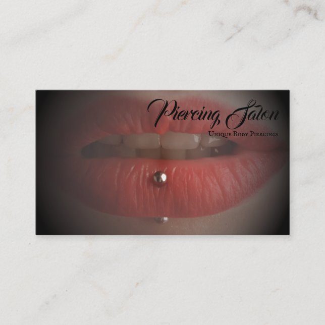 Lips Piercing Foto Visitenkarte (Vorderseite)