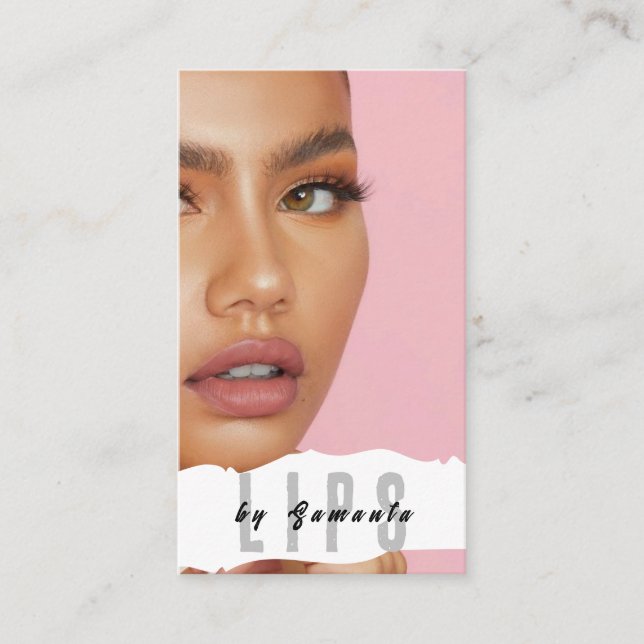 Lips PMU Microblading Henna Salon Business Card Visitenkarte (Vorderseite)