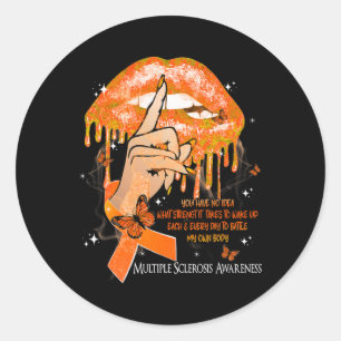 Lips Schmetterlinge Frauen Multiple Sklerose Aware Runder Aufkleber