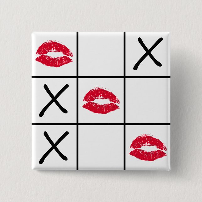 Lips Tic Tac Toe Button (Vorderseite)