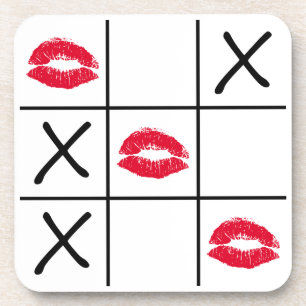 Lips Tic Tac Toe Getränkeuntersetzer