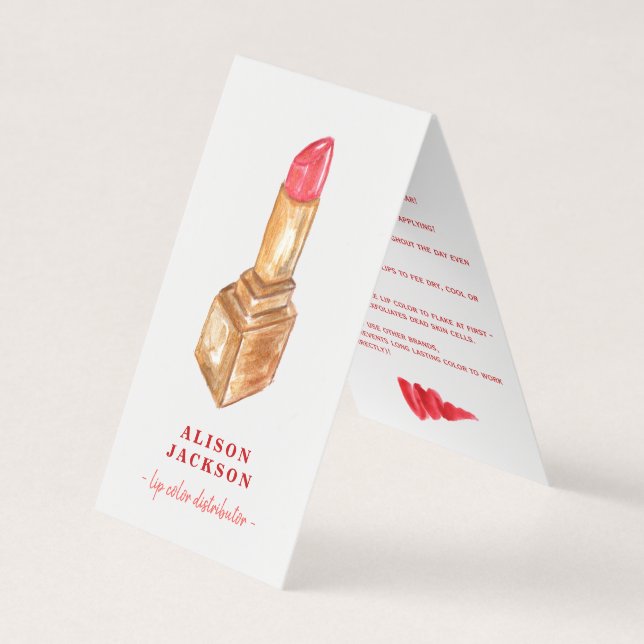 LipSense Distributor Aquarellgoldpinsel Visitenkarten (Vorderseite)