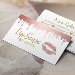 Lipsense Distributor Rose Gold Dripping Makeup Visitenkarte