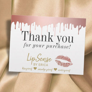 LipSense Distributor Rose Gold Dripping Vielen Dan Postkarte