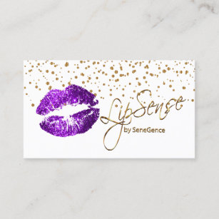 LipSense Gold Confetti & Lila Lips Visitenkarte