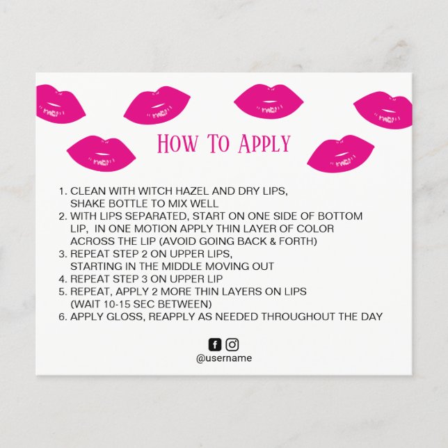 Lipsense Hot Pink Lips Anwenden Flyer (Vorne)